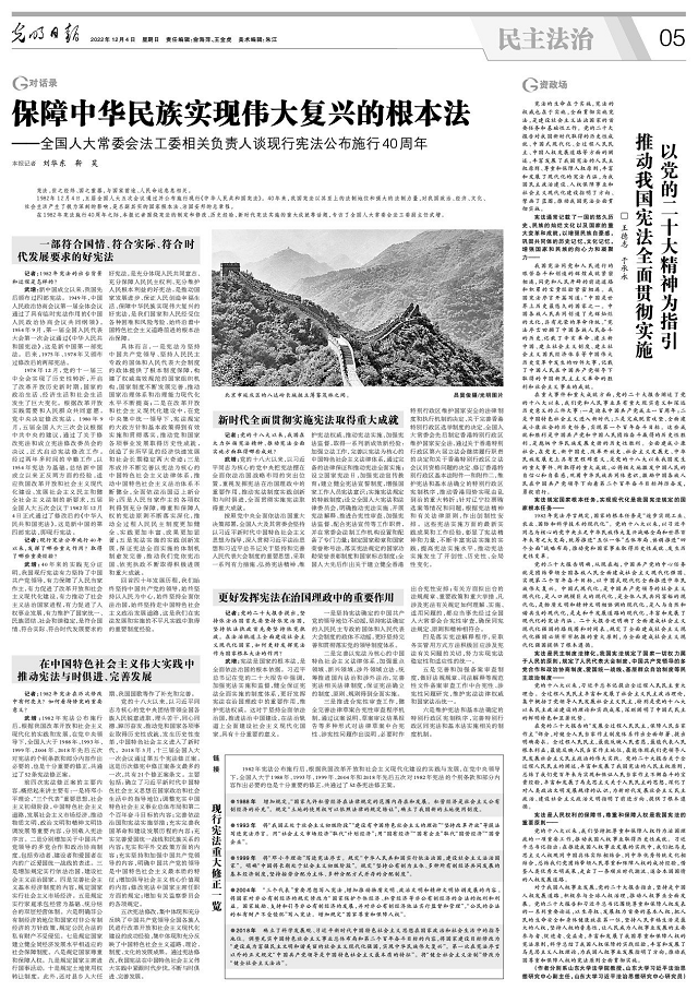 以党的二十大精神为指引 推动我国宪法全面贯彻实施