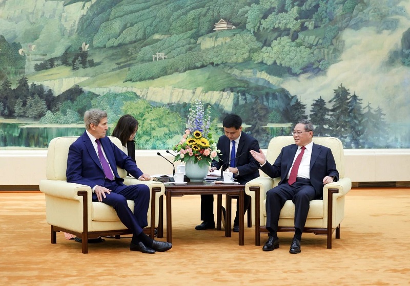 李强会见美国总统气候问题特使克里
